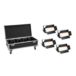 Eurolite Set 4x LED PLL-576 CW/WW Panel + Case with wheels