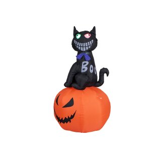 Halloween Inflatable Figure Cat with Pumpkin, 183cm