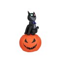 Halloween Aufblasbare Figur Katze mit Kürbis, 183cm