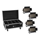 Eurolite Set 4x LED CLS-18 QCL RGB/WW 18x7W + Flightcase...