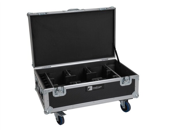 Roadinger Flightcase 6x AKKU UP-4 QCL Spot QuickDMX MK2 mit Ladefunktion und Rollen