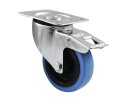 Lenkrolle 100mm -Blue Wheel-, mit Bremse